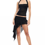 LIONESS Palisades Halter Top Onyx