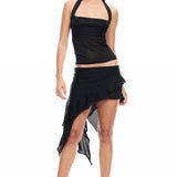 LIONESS Palisades Halter Top Onyx