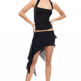 LIONESS Palisades Halter Top Onyx