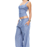 LIONESS Cobain Pants Navy Stripe