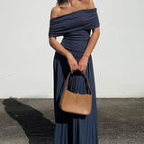 LIONESS Field Of Dreams Maxi Dress Navy