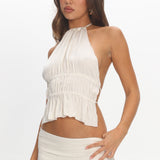 LIONESS Legacy Halter Top Ivory