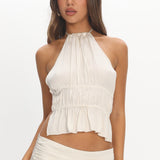 LIONESS Legacy Halter Top Ivory