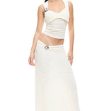 LIONESS In Your Dreams Maxi Skirt Cream