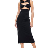 LIONESS After Hours Midi Dress Onyx