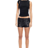 LIONESS Night Rider Mini Shorts Onyx