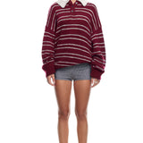 LIONESS Rising Sun Jersey Sweater Crimson