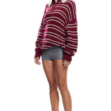 LIONESS Rising Sun Jersey Sweater Crimson