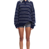 LIONESS Rising Sun Jersey Sweater Navy