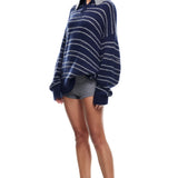 LIONESS Rising Sun Jersey Sweater Navy