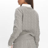 LIONESS Coastal Cable Knit Sweater Cloud