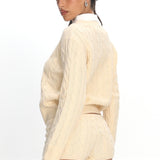 LIONESS Costal Cable Knit Sweater Cream