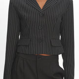 LIONESS Lune Blazer Onyx Pinstripe