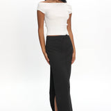 LIONESS Lune Maxi Skirt Onyx Pinstripe