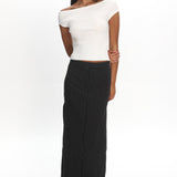 LIONESS Lune Maxi Skirt Onyx Pinstripe