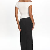 LIONESS Lune Maxi Skirt Onyx Pinstripe