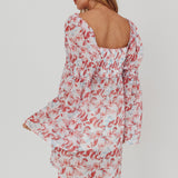 Ganyah Tie Front Blouse Print Brick