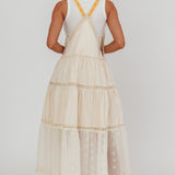 Odeyah Lace Trim Overall Dress Champagne