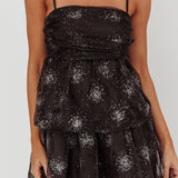 Morina Tiered Maxi Dress Glitter Black
