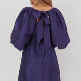 Summerlin Puff Sleeve Eyelet Mini Dress Navy