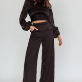 Caia Pearl Detail Open Back Top Black