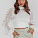 Caia Pearl Detail Open Back Top White