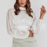 Caia Pearl Detail Open Back Top White