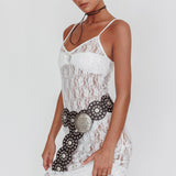 Take It Slow Lace Sequin Maxi Dress White
