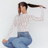 Angel Baby Long Sleeve Lace Top White