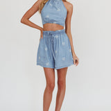 Lovefool Halter Neck Cropped Top Denim