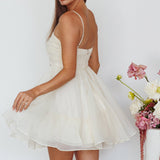 Elyse Pleated Bodice Party Dress Cream
