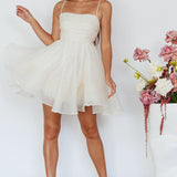 Elyse Pleated Bodice Party Dress Cream