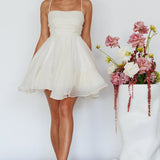 Elyse Pleated Bodice Party Dress Cream