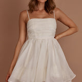 Elyse Pleated Bodice Party Dress Cream