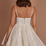 Elyse Pleated Bodice Party Dress Cream