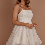 Elyse Pleated Bodice Party Dress Cream