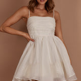 Elyse Pleated Bodice Party Dress Cream