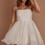 Elyse Pleated Bodice Party Dress Cream