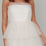 Written In The Stars Layered Tulle Maxi Dress Cream