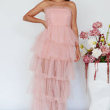 Written In The Stars Layered Tulle Maxi Dress Pink