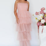 Written In The Stars Layered Tulle Maxi Dress Pink