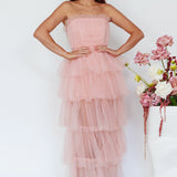 Written In The Stars Layered Tulle Maxi Dress Pink