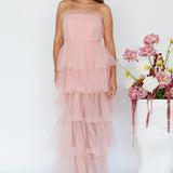 Written In The Stars Layered Tulle Maxi Dress Pink