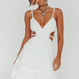 High Flier Open Back Mini Dress White