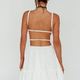 High Flier Open Back Mini Dress White