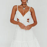High Flier Open Back Mini Dress White