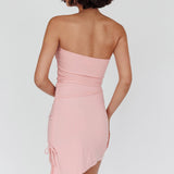 Cadiz Strapless Ruched Mini Dress Pink