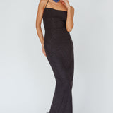 Ailani Lace-Up Back Maxi Dress Sparkle Black