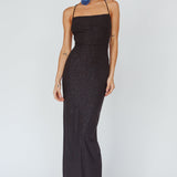 Ailani Lace-Up Back Maxi Dress Sparkle Black