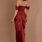 Mariesa Plunging Neckline Dress Red